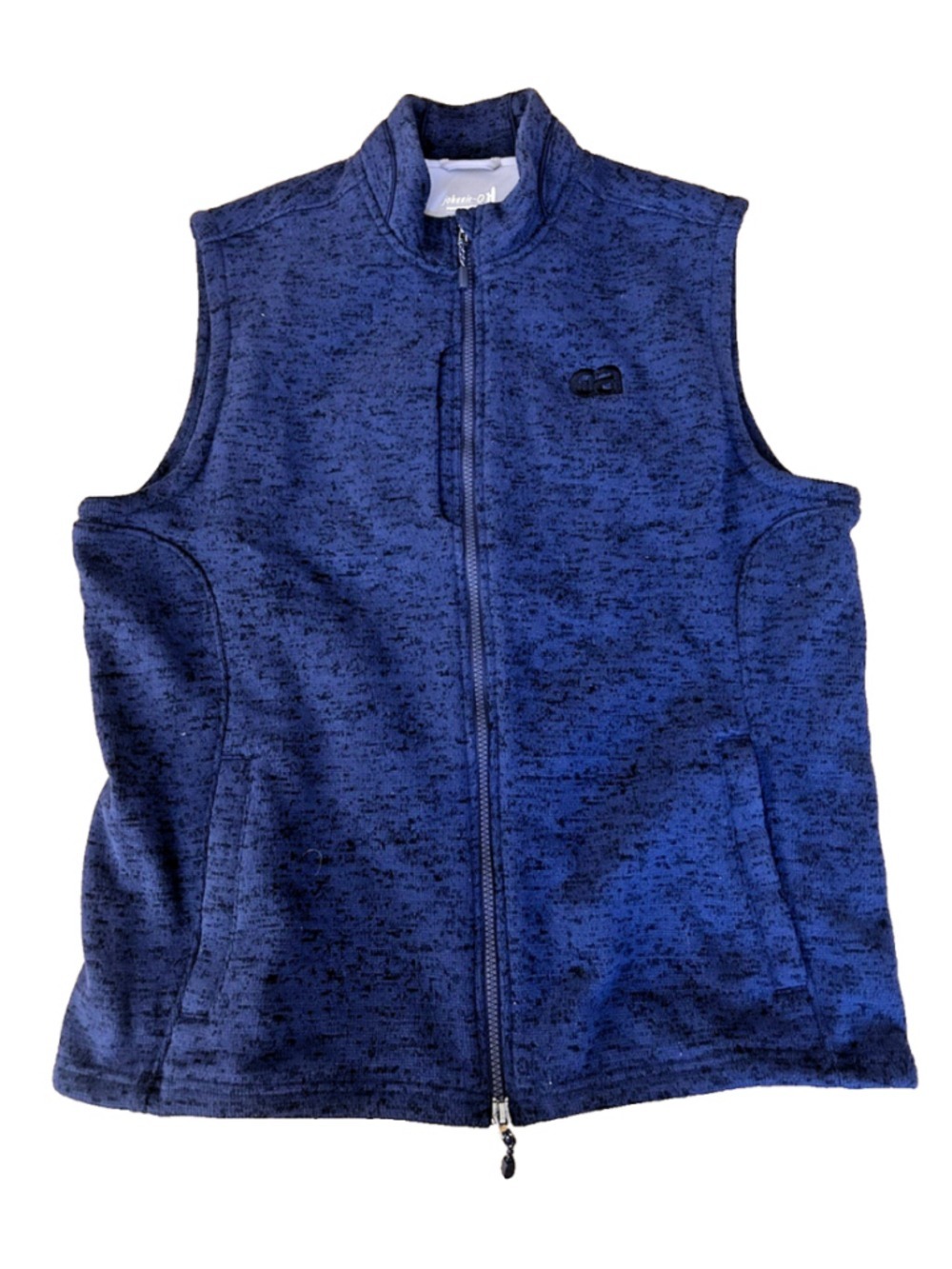 Johnnie-O Performance Men's Blue Full Zip Stand-Up Collar Logo Vest Size M